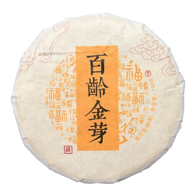 云南普洱茶 熟茶 100克/饼百龄金芽普洱熟饼 云南产地 发货