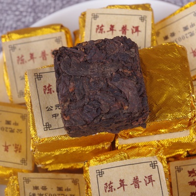 陈年普洱 熟茶 2003年小金砖500g 迷你沱茶 原味 高香小方砖