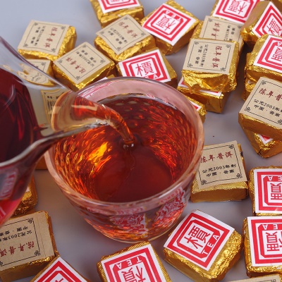 陈年普洱 陈香沱茶 2003小金砖500g 普洱茶 迷你熟沱茶 槚字方砖