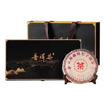 云南普洱茶熟茶饼357g茶叶礼盒装过年礼品高档商务送礼伴手礼批发