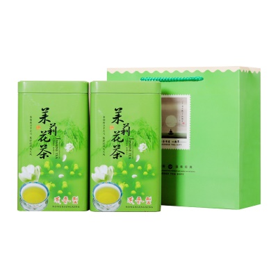2025新款茶茉莉花茶产地直销小白豪春茶茶叶浓香型罐装铁罐包装