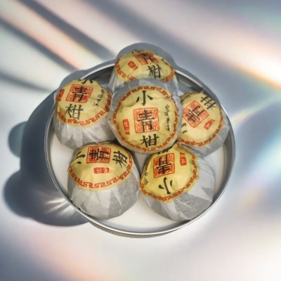 小青柑正宗新会柑宫廷普洱熟茶生晒陈皮柑普茶叶