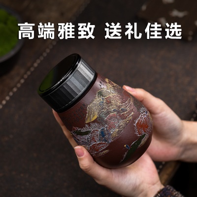 宜兴原矿无添加紫砂杯紫泥金山银山家用茶具茶杯