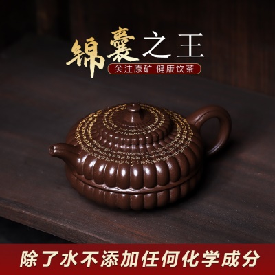 宜兴手工紫砂壶原矿深井紫泥锦囊之王家用茶具茶壶泡茶壶证书齐全