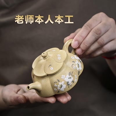 宜兴手工紫砂壶证书全 本山绿泥 隐翠易包浆出水暴爽滴水不漏