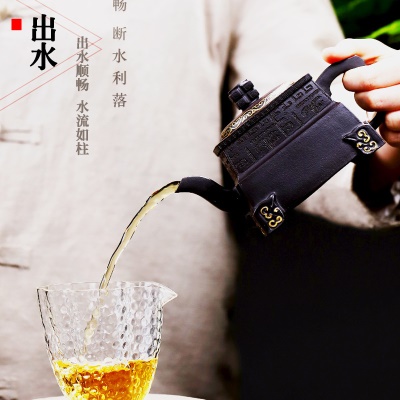 宜兴紫砂壶名家李卢春手工壶 威震四方 珍藏石黄料含铁量高养生
