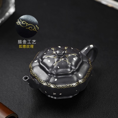 宜兴手工紫砂壶家藏黑罗兰顺心如意家用茶具茶壶泡茶壶出水暴爽