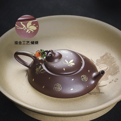 宜兴手工紫砂壶紫血砂福袋家用茶具茶壶迷你壶出水不漏