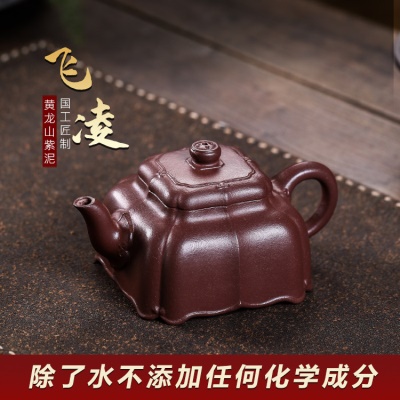 宜兴原矿无添加手工紫砂壶黄龙山紫泥飞凌家用茶具茶壶泡茶壶