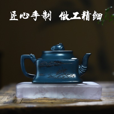宜兴紫砂壶手工泡茶壶养生功夫茶具茶缘珍藏天青泥易包浆出水暴爽